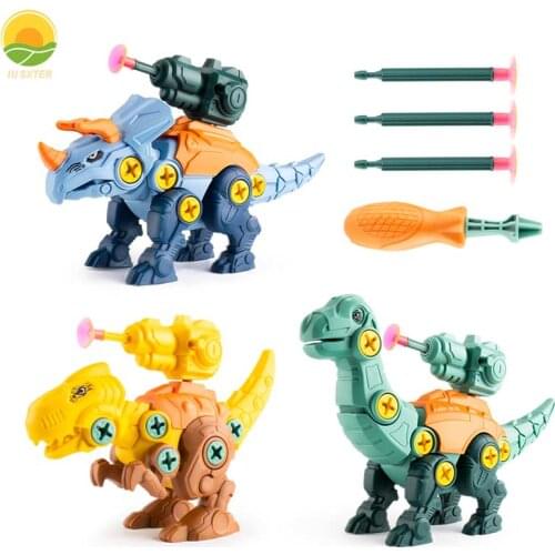 Children Dinosaurs Mount Constructor Model Set Montessori Kids Puzzles Screwdriver Tool Assembling Game Educational Toys for Boy