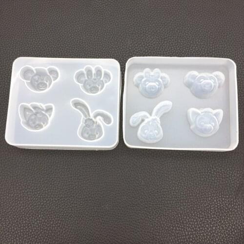 DIY Crystal Epoxy Cute Animal Head Mold Aromatherapy Gypsum Expansion Baking Mirror Decoration Baking Decoration
