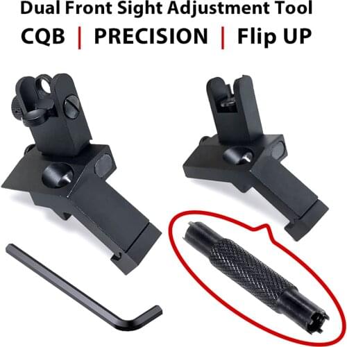 Bugleman Flip Up Iron Sight 45 Degree Offset Optics Iron Sights With Dual Front Sight Adjustment Tool for Picatinny Weaver Rail