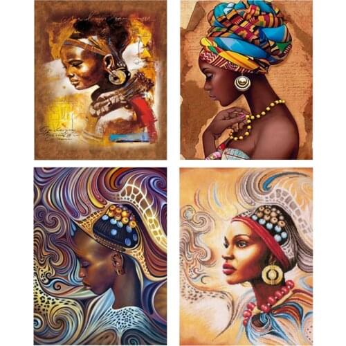 GLymg Diamond Embroidery Portrait DIY Diamond Painting South African Girl Full Square DrillMosaic Gift Home Wall Arts Decor