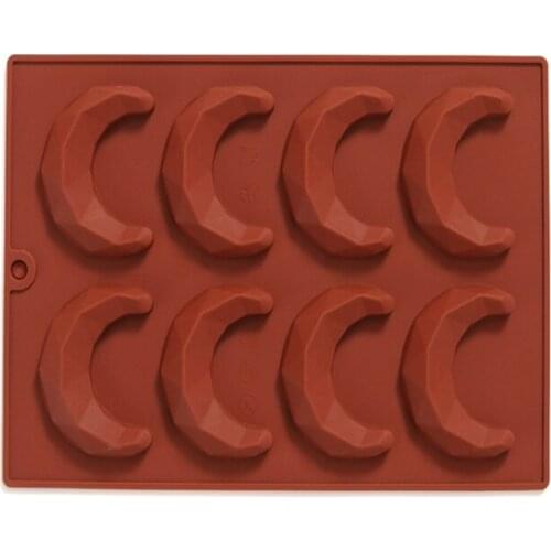 Faceted Moon Pendant Silicone Molds Diamond Crescent Moon Resin Casting Molds