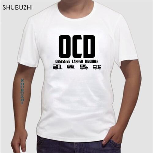 Cotton T Shirts OCD Obsessive Disorder T-Shirt Van Campervan Caravan Funny Tent plain Tee Shirts euro size free shipping