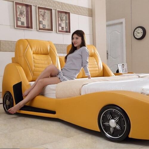 Bed personalized sports car Lamborghini shaped leather bed high-end hotel General Motors bed factory direct#CE-103