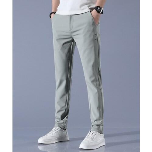 2021 Spring Summer Classic Mens Elastic Casual Pants Mens Business Dress Slim Fit Jogger Stretch Long Trousers Male 38