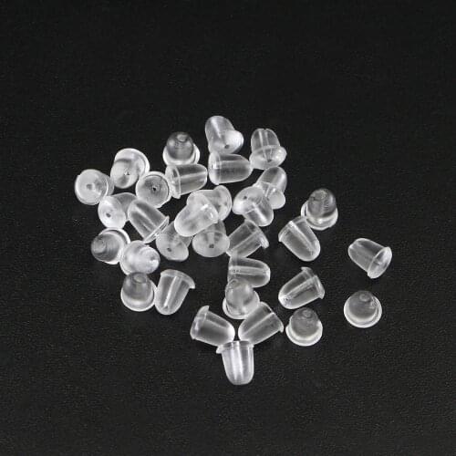 200pcs/lot Rubber Earring Back Silicone Round Ear Plug Blocked Caps Earrings Back Stoppers For DIY Parts Jewelry Findings Making