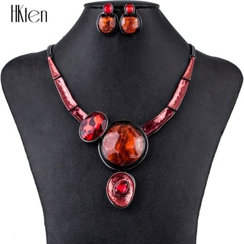 MS1504802 Fashion Jewelry Sets High Quality Necklace Sets For Women Jewelry Multicolored Crystal Resin Unique Design Party Gift