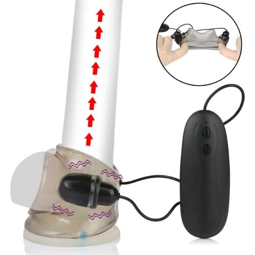 Male Masturbator Penis Vibrating Scrotum Sleeve Dildo Vibrator For Men Penis Enlarger Exerciser Adult Sex Toys Cockring Sex Shop