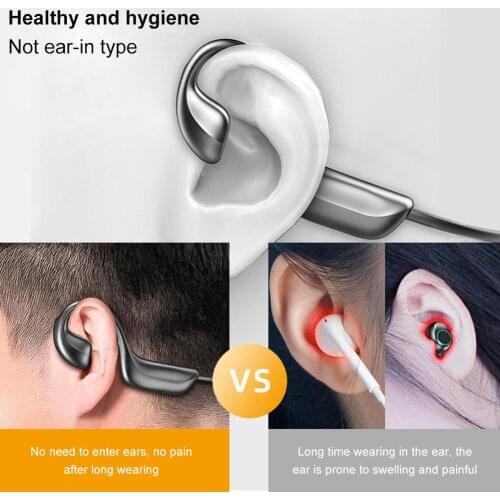Bone Conduction Headphone Waterproof Wireless Bluetooth-compatible Headset with Microphone for Sports Driving Online Meeting