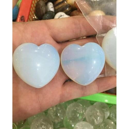 Two new fashion natural opal heart polished stone heart home decoration