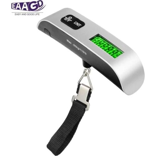 Backlight LCD Display Luggage Scale 110lb/50kg Electronic Balance Digital Postal Luggage Hanging Scale with Rubber Paint Handle