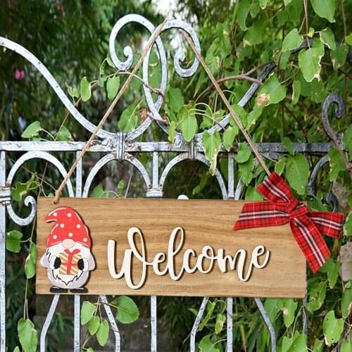 Christmas Decor Wooden Welcome Doorplate Party Signs Pendant Sweet Home Wall Decor Rudolph