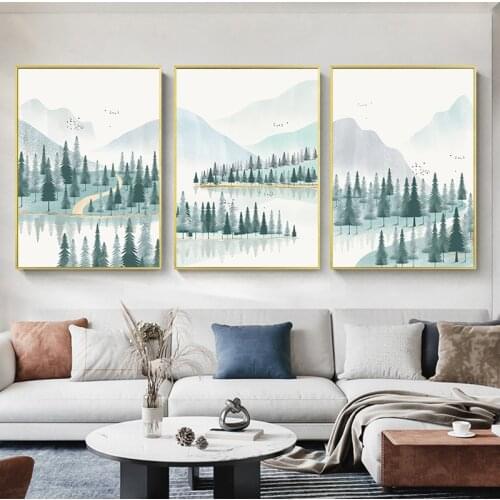 RUOPOTY 3pc/Set DIY Painting By Numbers Forest Acrylic Paint By Numbers For Adults Nordic Style Home Wall Art Picture Artcraft