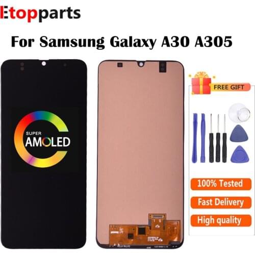 Super AMOLED For Samsung A30 A305/DS A305F A305FD A305A SM-A305F/DS LCD Display Touch Screen Digitizer Assembly Free Shipping