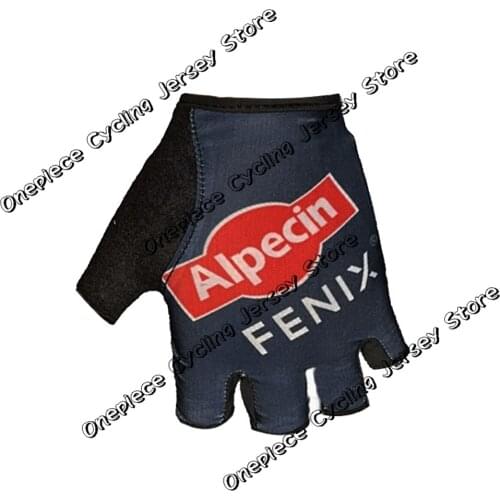 Team Alpecin Fenix 2021 Cycling Gloves Blue Pro Bicycle Jersey Gel Half Finger One Pair Guante Ciclismo Gant Cyclisme