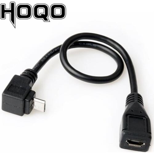 UP Angle 90 Degree Micro USB Extension Cable Panel Mount Sync Date Charge for Motherboard Micro-USB Male to Female Cord