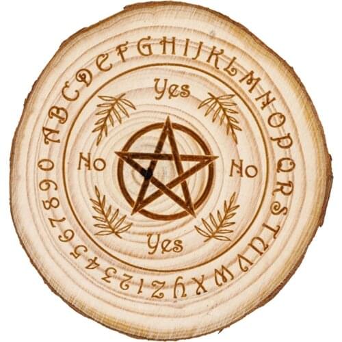 Vintage Wooden Chakra Star Array Pendulum Plate Astrology Pentacle Altar Pad Divination Coaster Mat Witchcraft Supplies