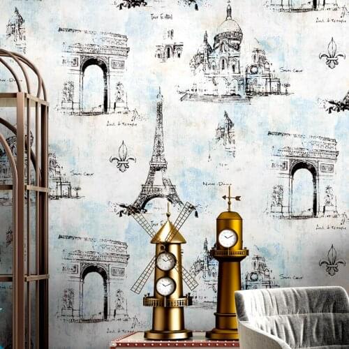 American Style Vintage Wallpaper Waterproof Industrial PVC Wallpaper Living Room Bedroom TV Background Cloth Shop Resturant