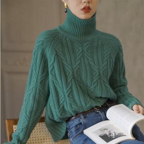High collar cardigan womens loose and thin short lazy style sweater twist Flower knitted bottom sweater Korean version