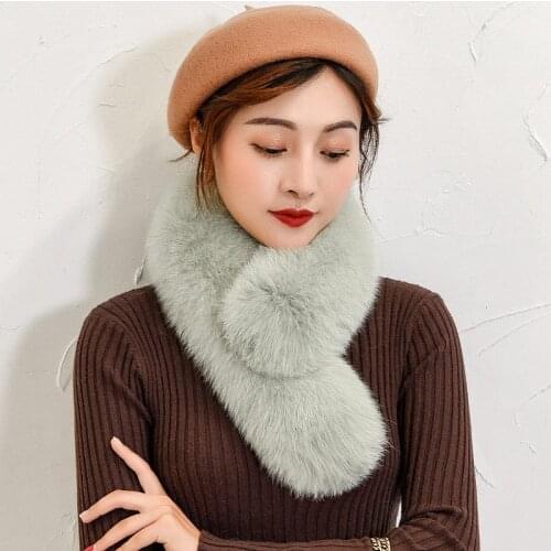JKP Real Fox Fur Collar Scarf for Women Natural Fox Fur Wraps and Shawl Coat Parka Detachable Accessories Luxury Womens Scarf