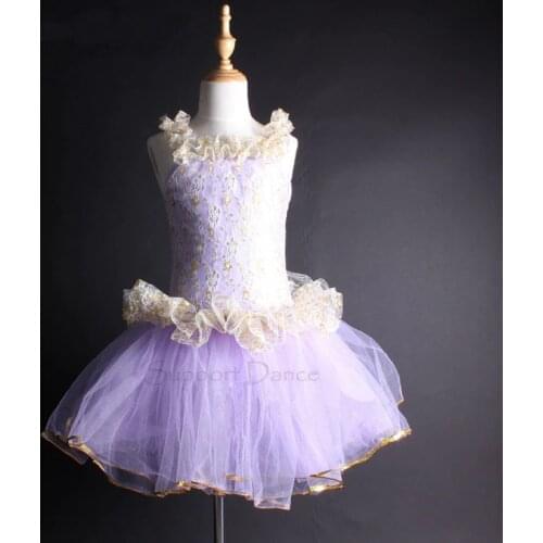 Support Dance Girls Women Violet Lace Professional Ballet Tutu Dress Kids Adult Ballet Dance Costume C107