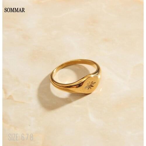 SOMMAR 2020 newest Gold Filled size 6 7 8 Lady female ring Geometric ins opal Engagement Jewelry Accessories