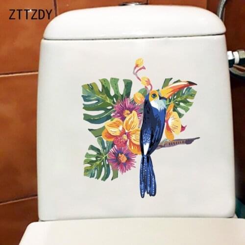 ZTTZDY 18.4×22CM Cute Colored Bird Childrens Bedroom Decoration Wall Stickers Classic WC Toilet Decals T2-1205