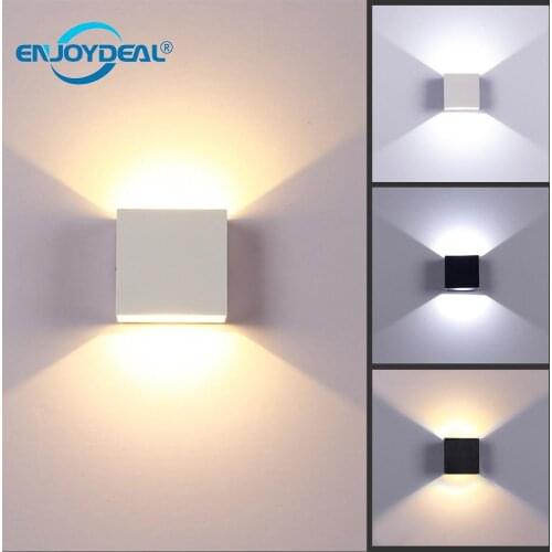 Enjoydeal 1PC 6W Square COB LED Indoor Lighting Corridor Light Bedside Wall Lamp Sconce Aluminum Alloy Home Lighting Decoration