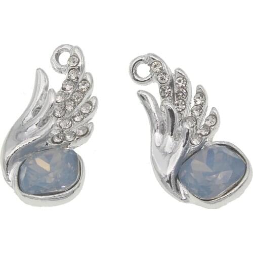 10pcs/lot 24x10mm Rhinestones Flatback Button Decorative for Craft DIY Metal Embellishment Botton Wedding Hair Bow Accessories