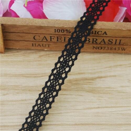 15mm Cotton Lace Trim Black Fabric Sewing Accessories Cloth Wedding Dress Decoration Ribbon Craft Supplies 300yards LC219-R