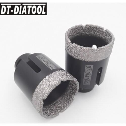 2pcs 2"/51MM Dry Diamond drilling core bits Vacuum brazed Tech 5/8-11 female thread Drill bits hole saw for tile marble granite