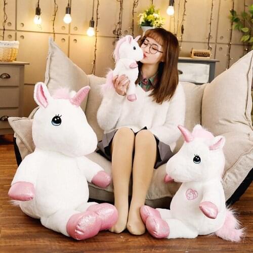35/60/80cm Kawaii Unicorn Plush Toy Stuffed Kawaii Soft Unicorn Plush Toys Children Creative Xmas Birthday Gift for Girls Lovers