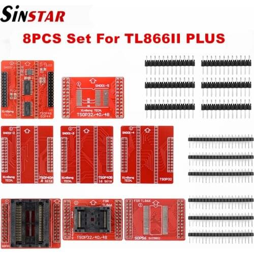 8pcs/lot Original Adapters TSOP32 TSOP40 TSOP48 SOP44 SOP56 Adapter kit for MiniPro TL866 TL866A TL866CS Universal Programmer