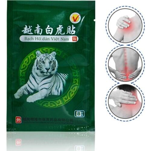 8Pcs Vietnam White Tiger Balm Muscle Neck Medical Plaster Rheumatism Arthritis Joint Pain Relief Capsicum Patch