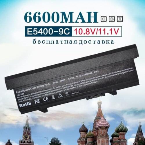 11.1V 6600mAh 9 Cell Battery for Dell Latitude E5400 E5410 E5500 E5510 RM661 RM668 T749D U116D W071D WU841 WU843 WU852 X064D