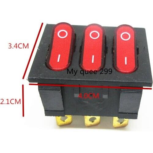 KCD3 34*40 Big Rocker Switches R Three-Way Switch 9 Pin 2 Position multi-knife single-throw 15A 250V 20A 125VAC AC ON-OFF