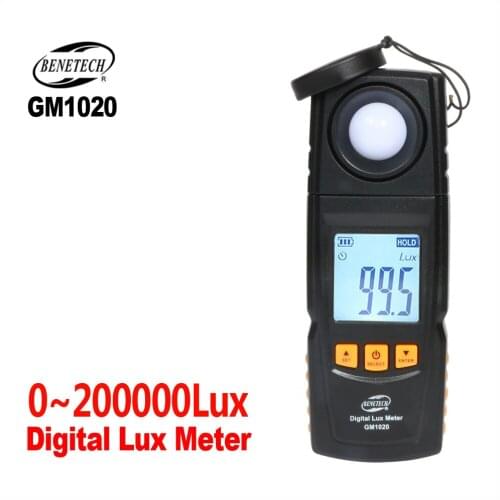 BENETECH Digital Light Luxmeter Spectrometer Photometer Meter Portable Luminometer 0~200000 Lux Lux/FC Illuminometer Photometer