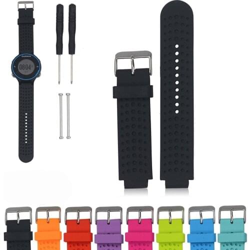 EiEuuk Accessory Soft Silicone Smart Watch Strap Replacement Watch Band for Garmin Forerunner 220/230/235/630/620/735XT