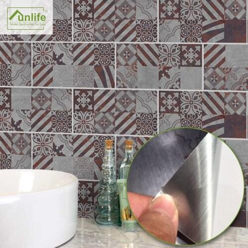 Funlife® 20X10cm Graphic Rusty Pattern Wall Sticker Decorative Self-Adhesive DIY Tile Stickers for Bathroom Kitchen Wall Floor