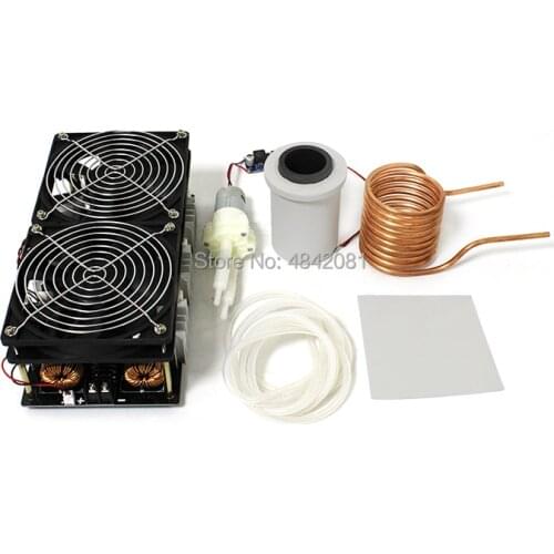 2500W ZVS Induction Heater Induction Heating PCB Board High frequency Heating Machine Melted Metal + Coil Mayitr+ Crucible+Pump