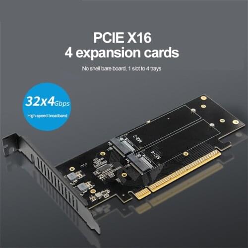 JEYI IHyper M.2 X16 TO 4X NVME PCIE3.0 GEN3 X16 TO 4*NVME RAID CARD PCI-E VROC CARD RAID Hyper M.2X16 M2X16 4X X4 NVME*4 RAID