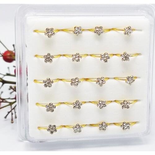 20pcs/lot Flower Shape Nose Ring Hoop Septum Rings 925 Sterling Silver Nose Piercing Ear Piercing Oreja Pircing Jewelry