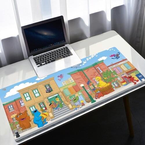 Anime Mouse Pad Gamer Desk Mat Sesame Street Mousepad Kawaii Keyboards Accessories Gaming Mouse Mat Computer Diy Pad Rug Deskmat