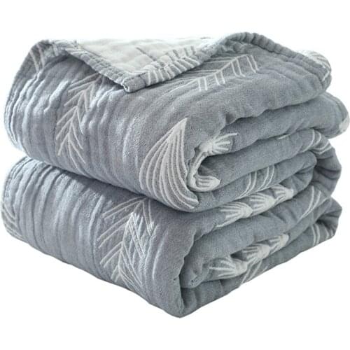 Summer Blanket 6 Layers Muslin Cotton Sleeping Bed Blanket King Queen Size Room Sleeping Blanket Bedspreads150*200cm 200*230cm