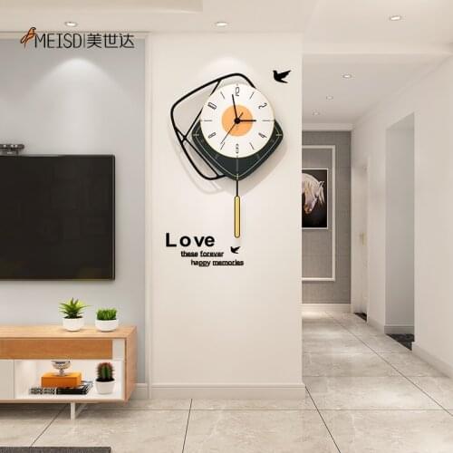 MEISD Brand Modern Design Wall Clock Creative Square Watch Wall Decor Pendulum Horloge Home Decoration Free Shipping