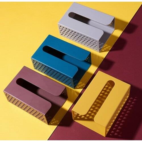 Null Tissue Box Cover Storage Organizer Self Adhesive Wall Mounted Napkin Paper Case Holder Dispenser for Toilet Bathroom