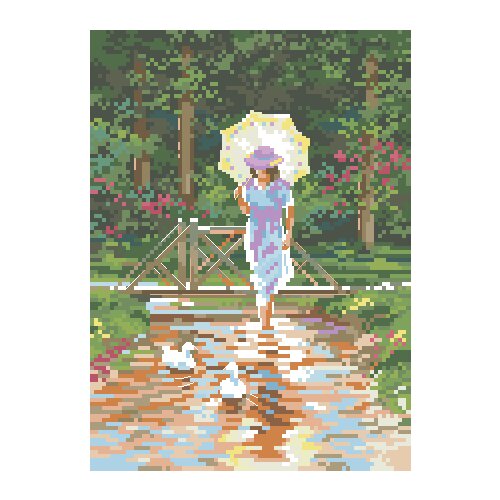 Lovely kit 19-20 Cross stitch Handmade 14CT Counted Canvas DIY,Cross-stitch kits,Embroidery Girl in the Rain 25-30