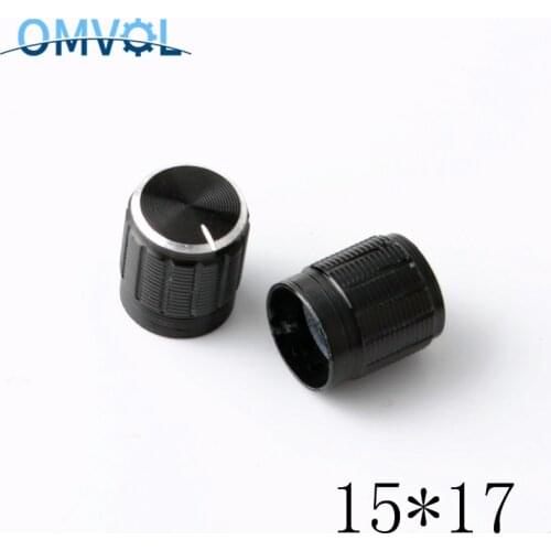 Aluminum Alloy Potentiometer Knob Anti Slip Single and Double Potentiometer Special 15*17 Black