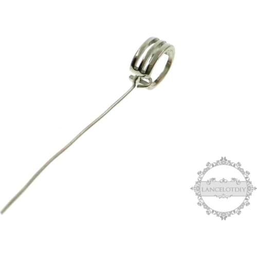 4x7mm 925 sterling silver bail with 30mm long pin for beadings DIY pendant supplies findings 1532020