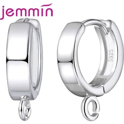 Simple Style Round Shape Hoop Earrings 925 Sterling Earring Components For Women Party Jewelry DIY Making