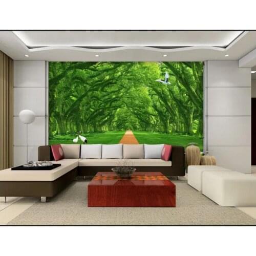WDBH Custom photo 3d wallpaper Beautiful green forest avenue living room home decor 3d wall murals wallpaper for walls 3 d